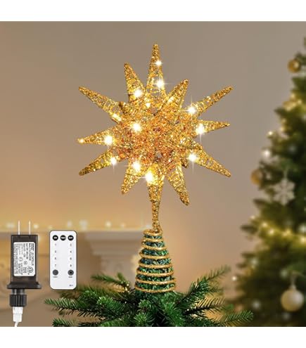 Amazon.com: Kurt S. Adler 15 Inch Gold Starburst LED Treetop